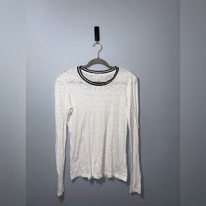 Goldie Women’s Long Sleeve Tipped Ringer Tee in White Size XS GUC